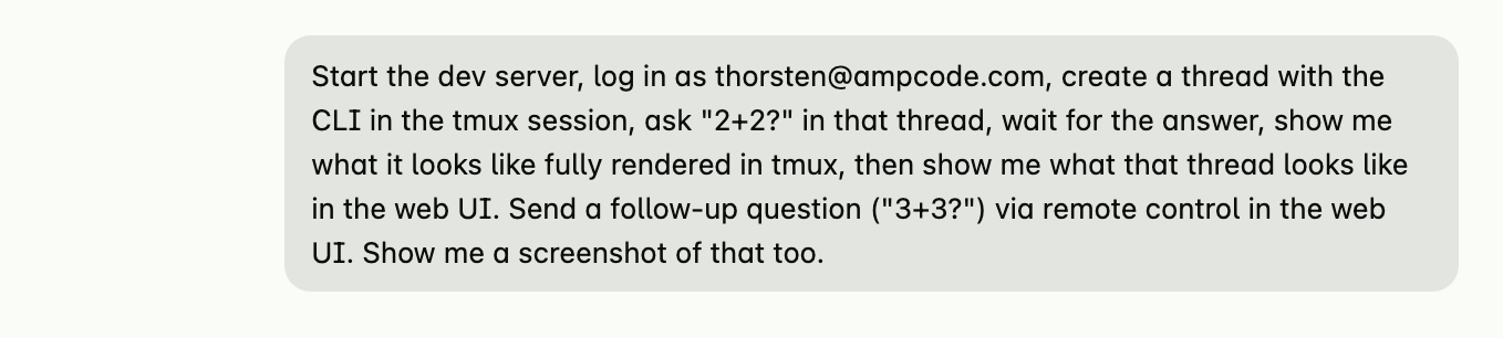 Asking Amp to do a full run-through of our core Amp functionality
